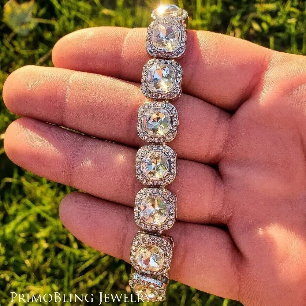 Square Iced Out Bracelet  - Picture 2 of 2